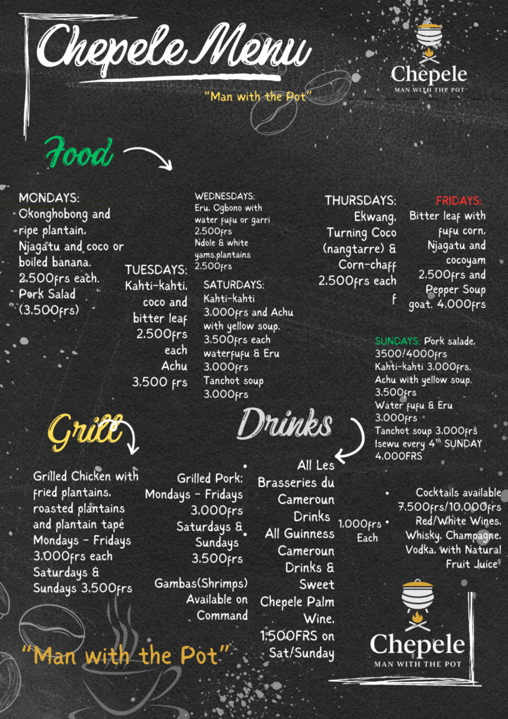 Chepele Man with the pot menu